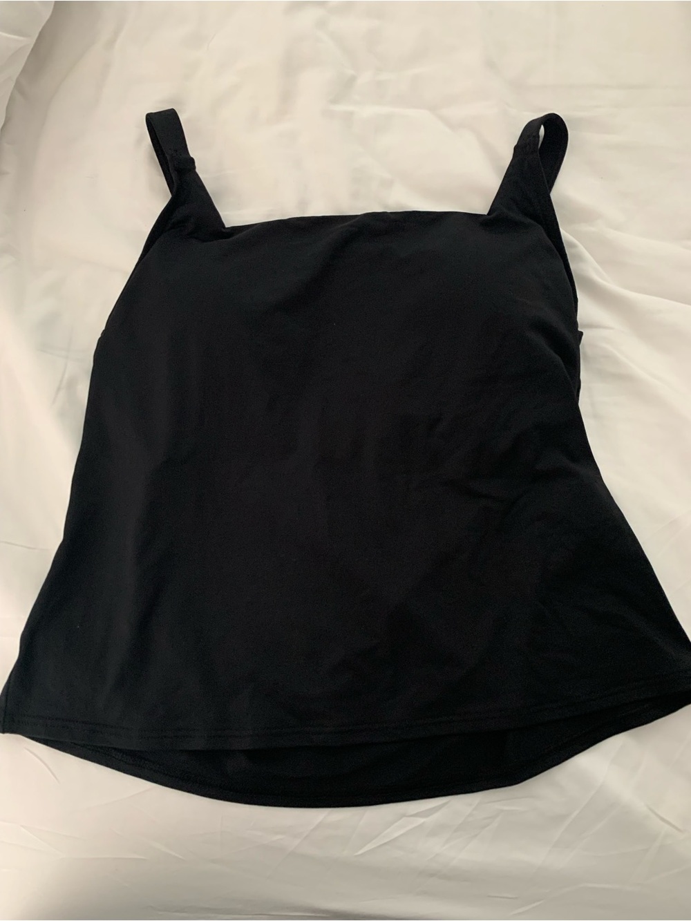 Lands End NWOT Black Women's Square Neck Tankini Bathing Suit Top